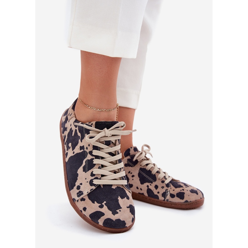 Adidași de căprioară pentru femei în Zazoo N1120 Brown-Beige maro 1