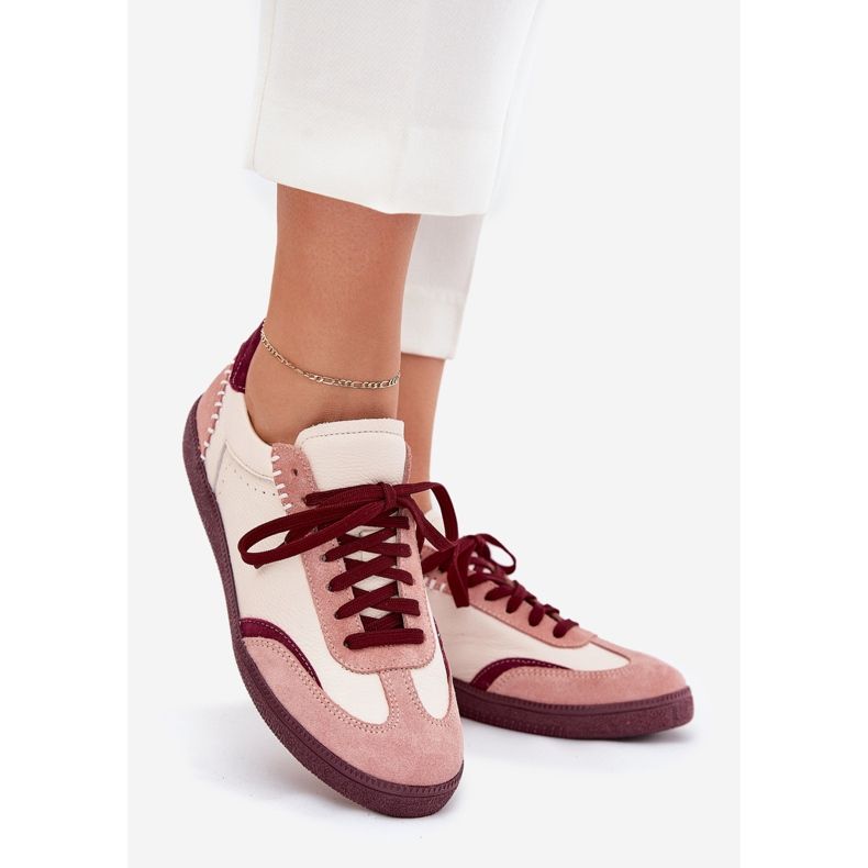 Adidași de piele pentru femei Zazoo N1202 Pink roz 1