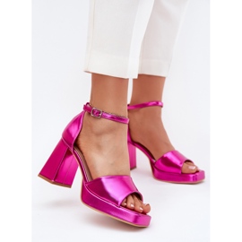 Sandale pentru femei pictate pe postul Fuchsia roz 2