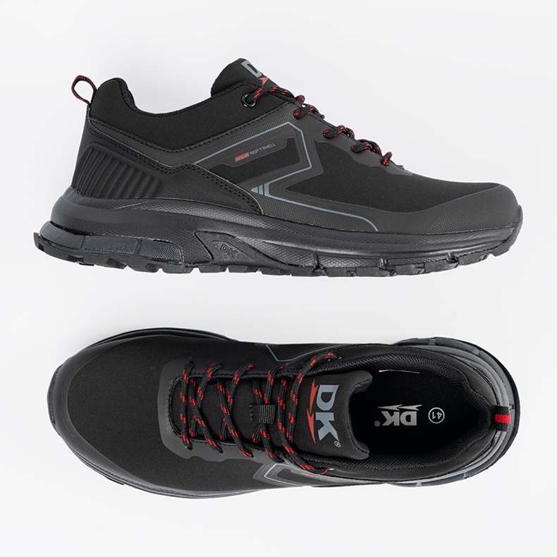 DK Pantofi sport pentru bărbați negri cu elemente roșii negru 1