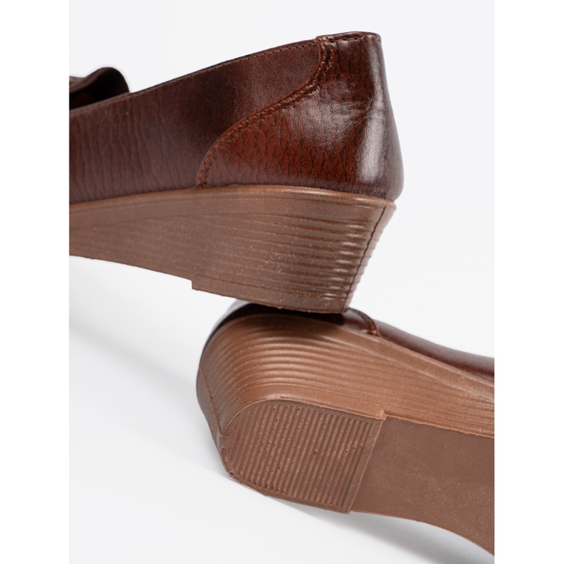 Pantofi joși maro cu arc 2 Pantofi joși maro cu arc 2