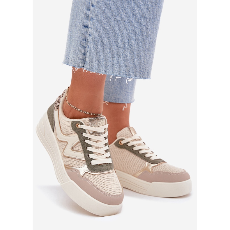 Adidași pentru femei pe platforma leopard bej 1