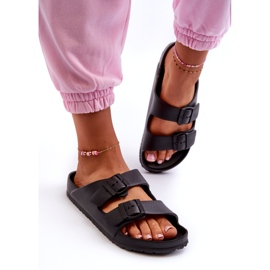 News Papuci de spumă pentru femei cu catarame negre negru 1