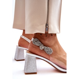 S. BARSKI Pompe de femei elegante în MR91292-1 Silver cu zirconi argint 5
