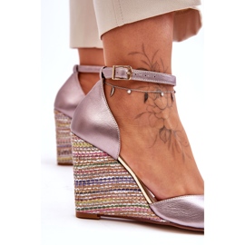 Sandale din piele pentru Laura Messi 2603/783 Taupe bej 3