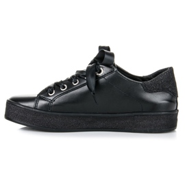Adidași Sclipici Cu O Panglică negru 1