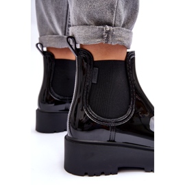 FEMEI LACQUEDER WELLIES ON BIG STAR MM274395 Platforma neagră negru 5