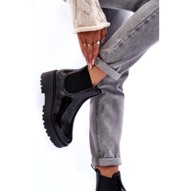 FEMEI LACQUEDER WELLIES ON BIG STAR MM274395 Platforma neagră negru 3