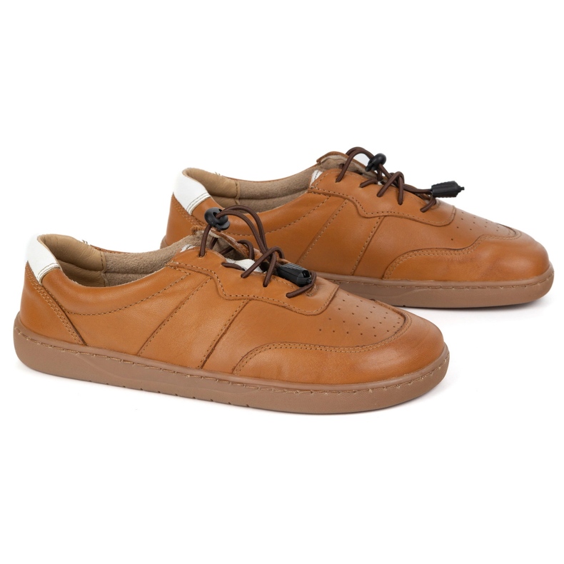 Olivier Pantofi pentru femei desculți din piele minimalistă din piele largă de maro 2