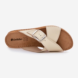Flip -flops din piele pentru femei cu inblu Vo0004gu Buckle Beige bej 2 Flip -flops din piele pentru femei cu inblu Vo0004gu Buckle Beige bej 2