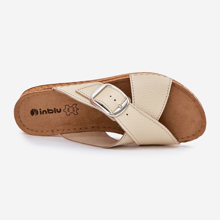 Flip -flops din piele pentru femei cu inblu Vo0004gu Buckle Beige bej 2 Flip -flops din piele pentru femei cu inblu Vo0004gu Buckle Beige bej 2