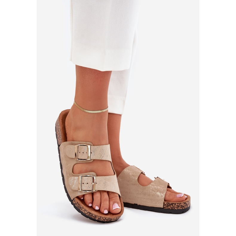 Boto Papuci pentru femei pe Cork Cortina Cork Cortina de aur 1