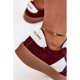 Big Star Adidaje din piele de căprioară pentru femei Star de Daniel Lopez SS2D4023 Burgundia roșu 2