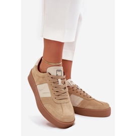 Big Star Adidaje din piele de căprioară pentru femei Star de Daniel Lopez SS2D4022 Beige bej 1
