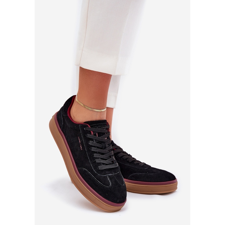 Adidaje din piele de căprioară pentru femei Big Star de Daniel Lopez SS2D4006 Negru 1