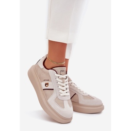 Adidaje din piele pentru femei pe platforma Big Star de Daniel Lopez SS2D4003 Beige bej 1