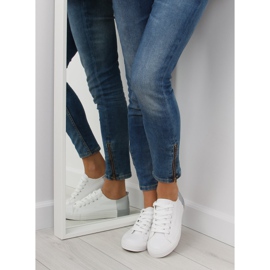 Tenisi albi bicolori BK378 Alb / Argintiu 2 Tenisi albi bicolori BK378 Alb / Argintiu 2