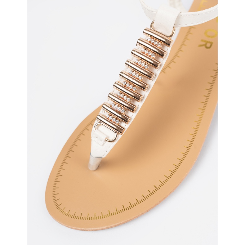 Shelvt Flip -flip -flops cu decor auriu alb 2