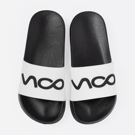 Shelvt Flip -flops alb și alb cu inscripția 3