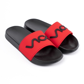 Shelvt Flip-flops negru și roșu cu inscripția 1