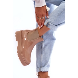 FEMEI LACQUEDER WELLIES ON BIG STAR MM274396 Platforma bej 3