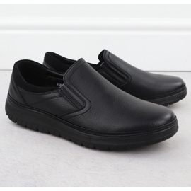 Pantofi pentru bărbați elegant alunecare neagră unisoft 7155 1