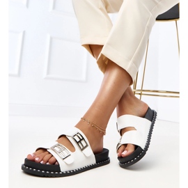 Flip -flops alb pe platforma Blau 2