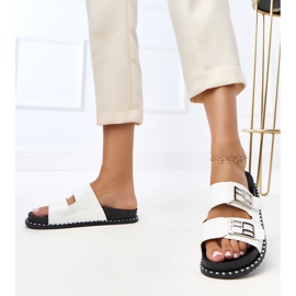 Flip -flops alb pe platforma Blau 3
