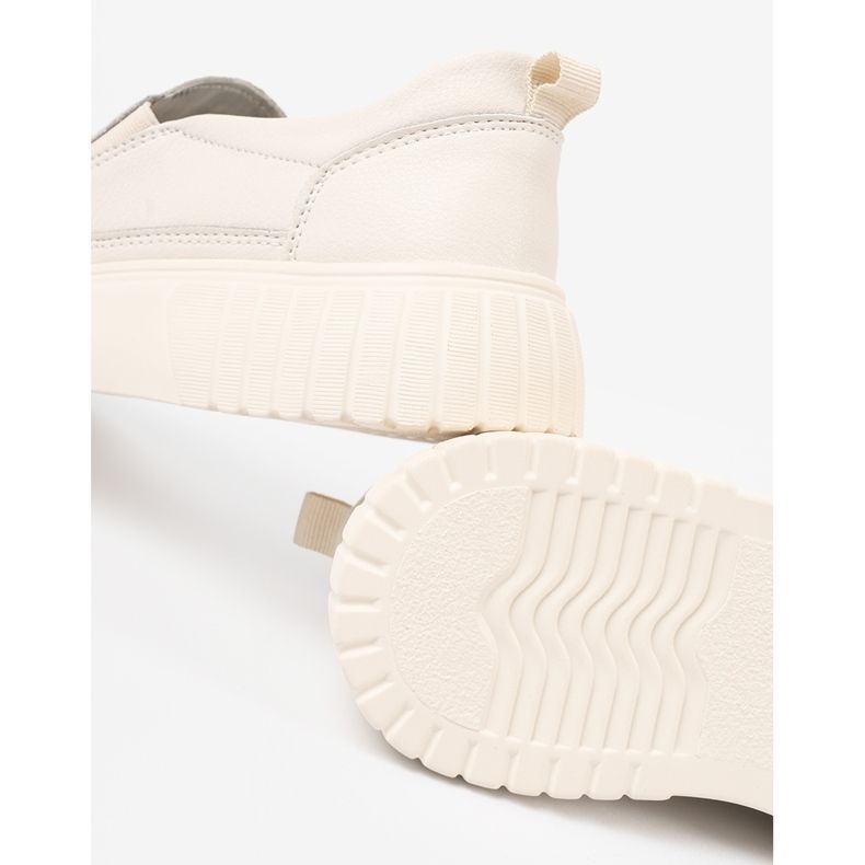 Sergio Leone Pantofi din piele pe platforma bej 1