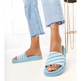 Flip -flops albastru cu zirconii Cardon 4