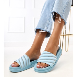 Flip -flops albastru cu zirconii Cardon 2