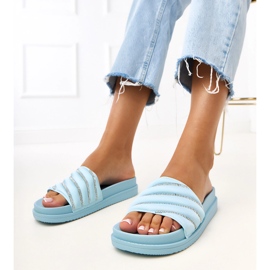 Flip -flops albastru cu zirconii Cardon 1