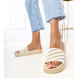 Flip -flops bej cu zirconii cardon albastru 4