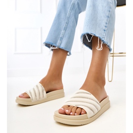 Flip -flops bej cu zirconii cardon albastru 1