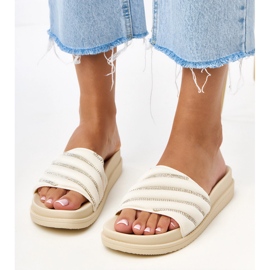 Flip -flops bej cu zirconii cardon albastru 5