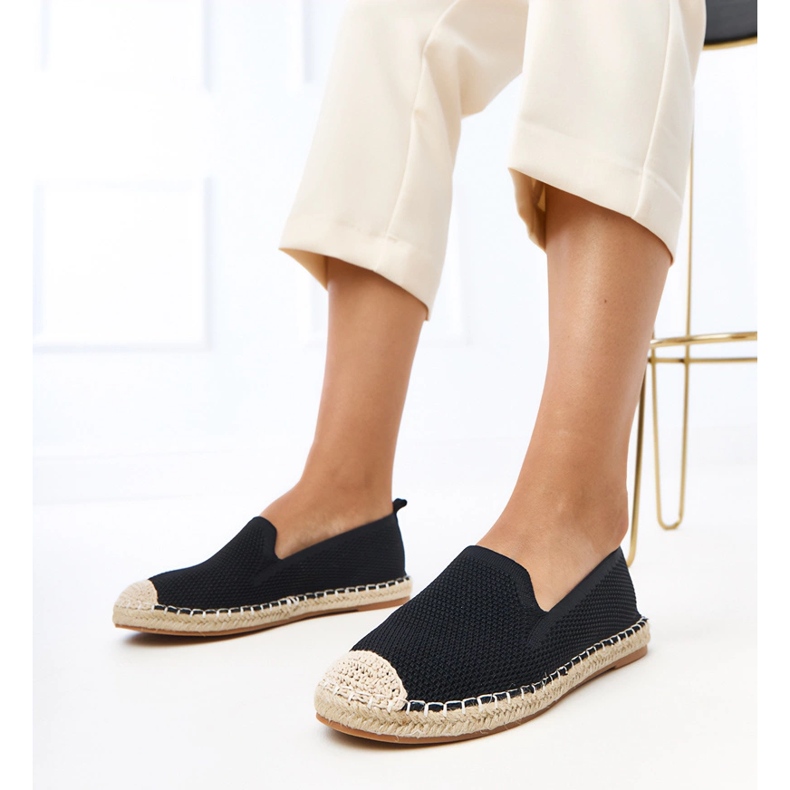 Espadrilles negri pe platforma Luna negru 1