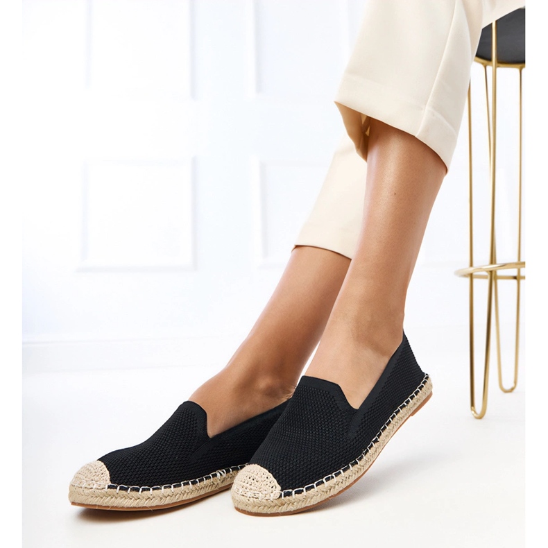 Espadrilles negri pe platforma Luna negru 2