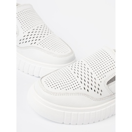 Sergio Leone Pantofi pentru femei albi Openwork pe platformă 6