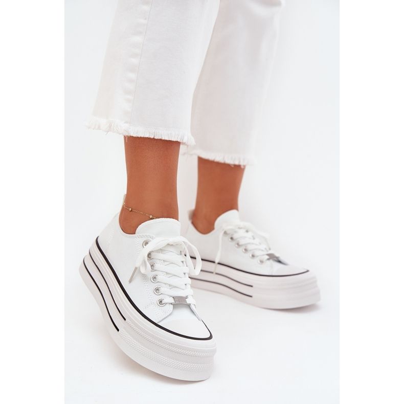 Boto Adidași pentru femei pe platforma masivă White Marinae alb 2