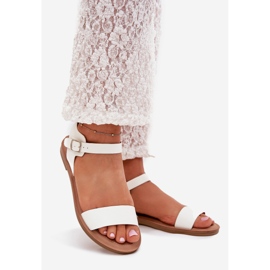 Boto Sandale pentru femei cu calcule plate din piele eco -piele kivara alb 1