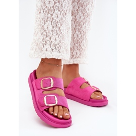 Boto Flip -flops pentru femei pe platformă cu catarame de aur Fuchsia verena roz 2 Boto Flip -flops pentru femei pe platformă cu catarame de aur Fuchsia verena roz 2
