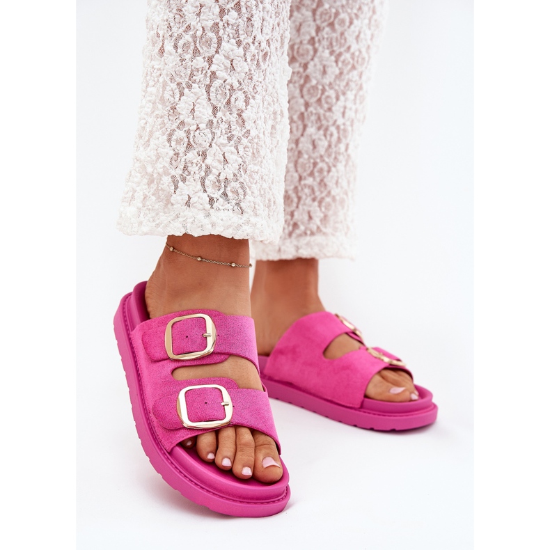 Boto Flip -flops pentru femei pe platformă cu catarame de aur Fuchsia verena roz 2 Boto Flip -flops pentru femei pe platformă cu catarame de aur Fuchsia verena roz 2