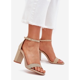 Boto Sandale strălucitoare pentru femei pe postul de aur Kavina 1