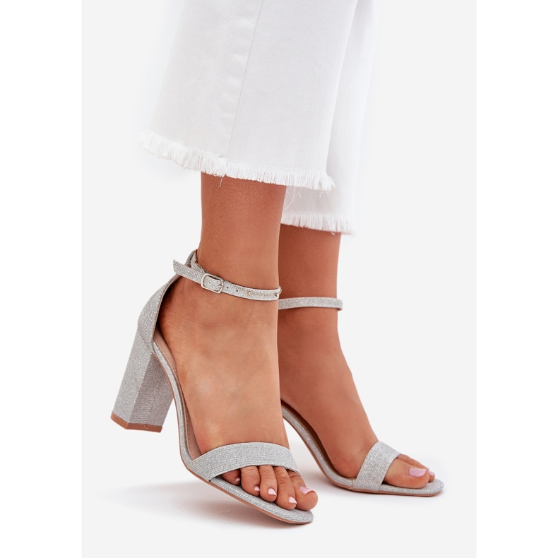 Boto Sandale strălucitoare pentru femei pe postul de argint Kavina 1