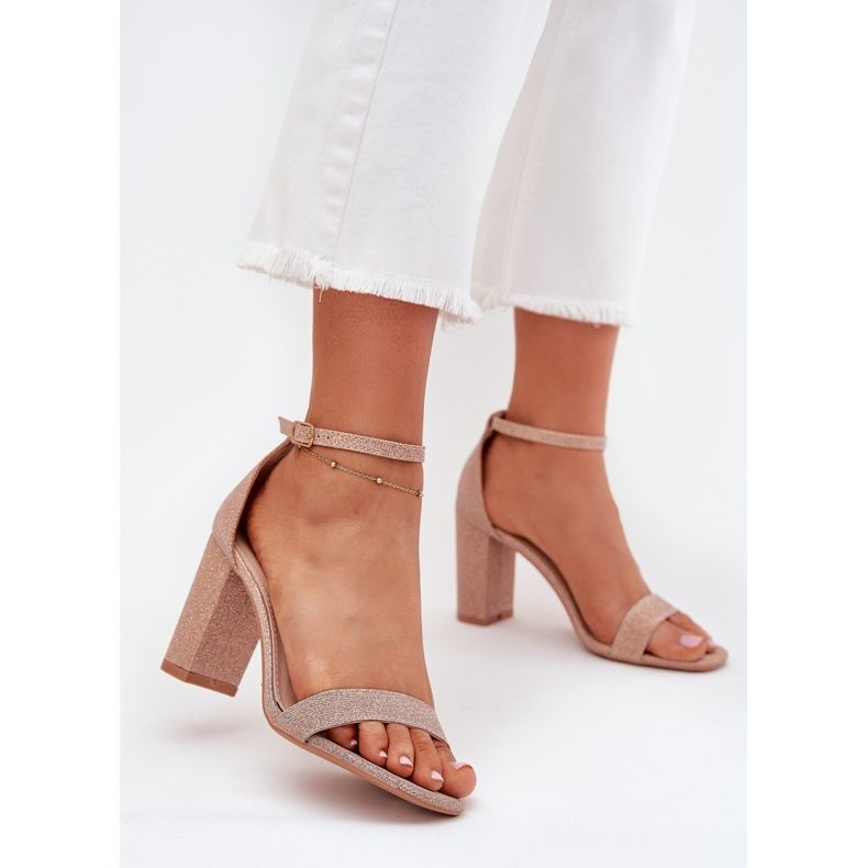 Boto Sandale strălucitoare pentru femei pe postul de aur kavina 2