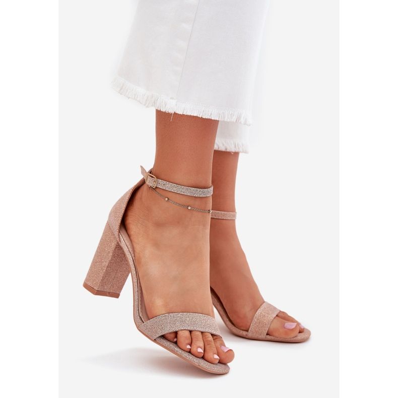 Boto Sandale strălucitoare pentru femei pe postul de aur kavina 1