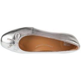 Ballerinas pentru femei Fitflop Delicato Bow Soft Ballerina IH2-011 Metalică cu arc argint 3