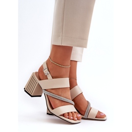 S.Barski Sandale elegante pentru femei pe Post Beige D&amp;A MR38-549 bej 3