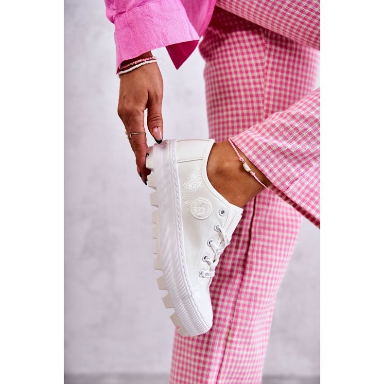 Adidaje pentru femei pictate Big Star KK274045 White alb 2