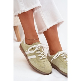 Boto Adidași cu piele joasă pentru femei ISMINA verde 2